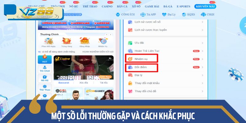 Một số lỗi thường gặp và cách khắc phục